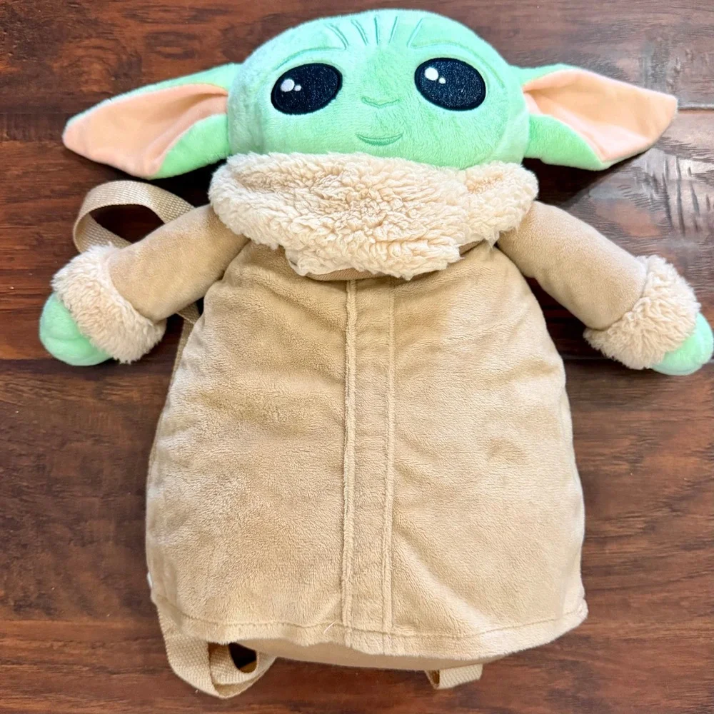 Star Wars Grogu Baby Yoda Plush Backpack The Mandalorian Green Tan